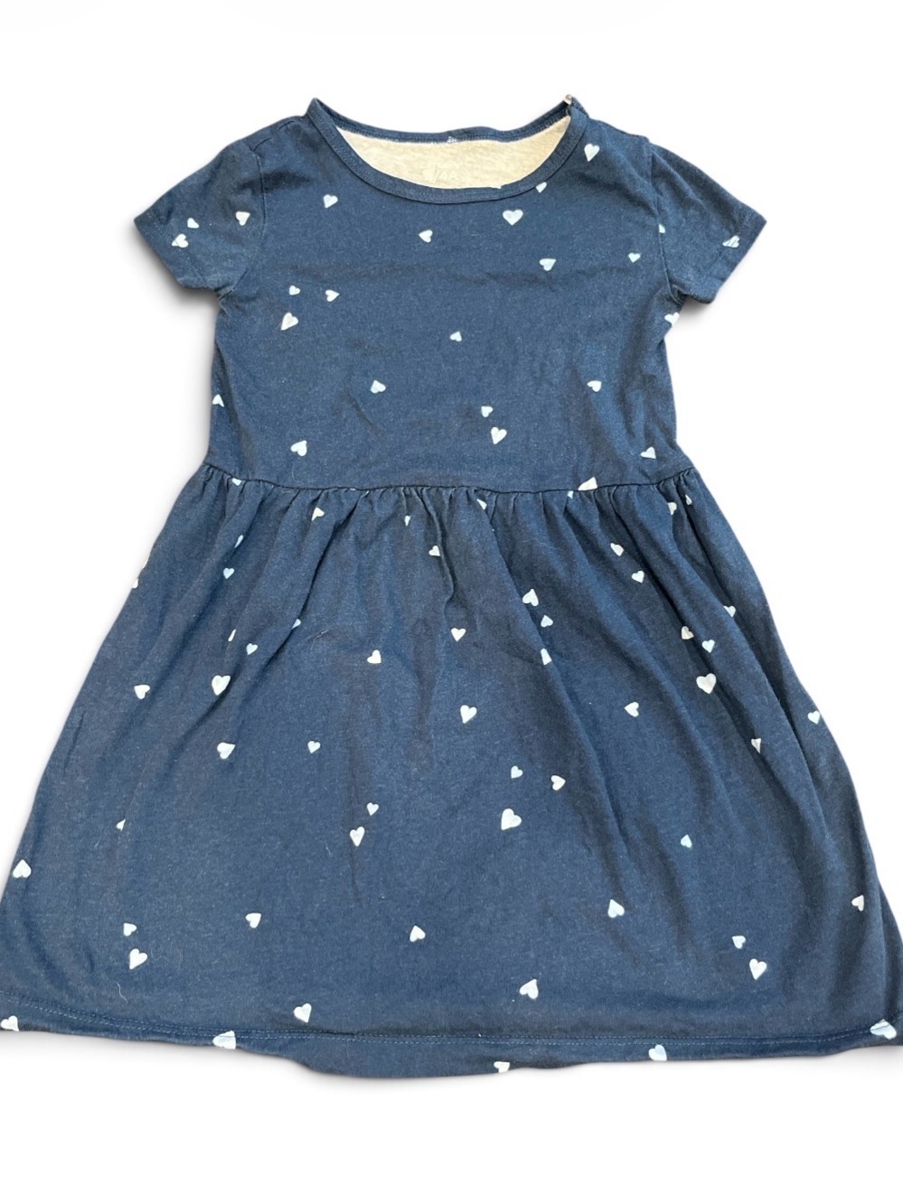 Carter's size 4 Navy Dress with White Heart Print
